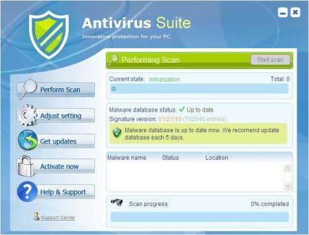 Bogus Antivirus Software Scam