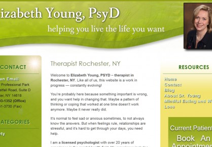 Therapistrochesterny.com web design by 6x6 Design, LLC